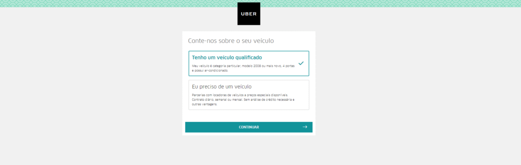 como se cadastrar no Uber Passo 3