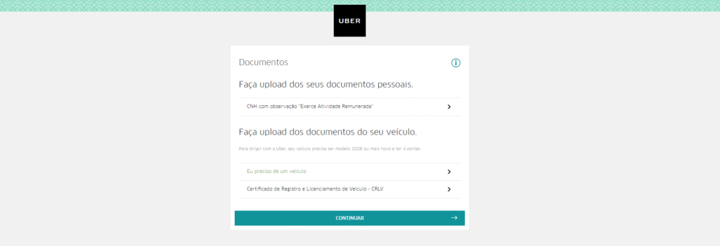 como se cadastrar no Uber Passo 5