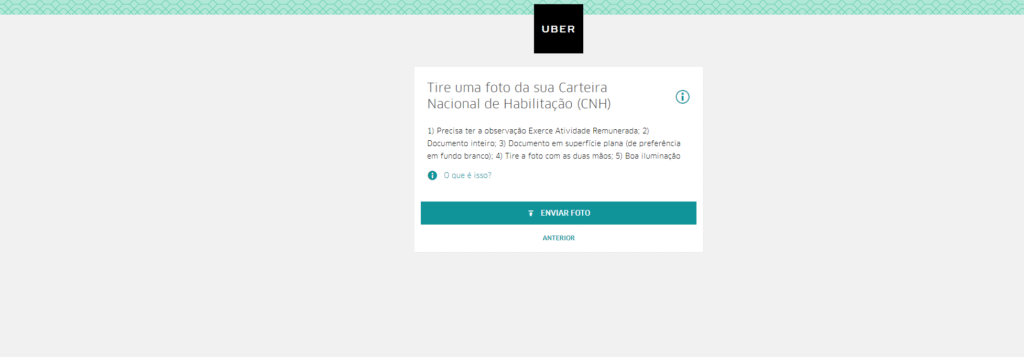 como se cadastrar no Uber Passo 6