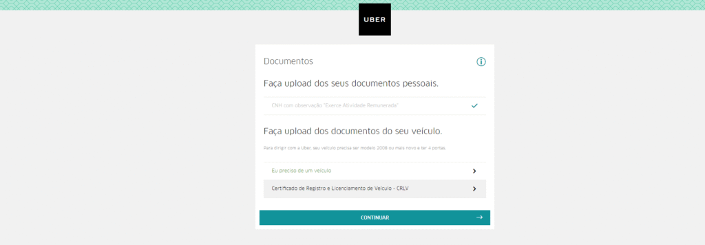 como se cadastrar no Uber Passo 7