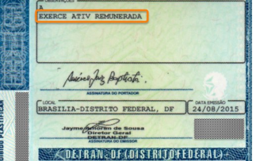 Observação na CNH