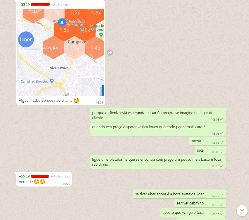 Porque não chama na tarifa dinâmica Uber